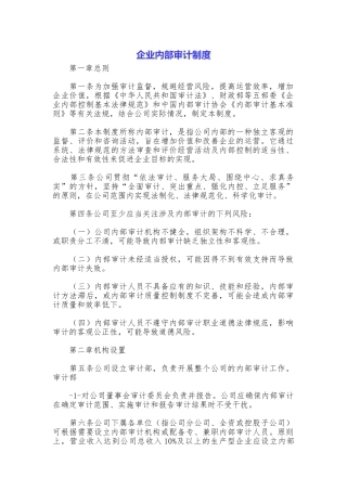 企业内部审计制度
