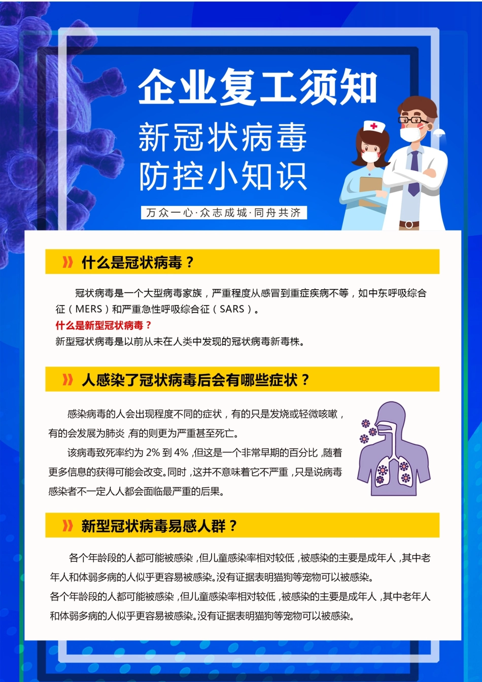 企业复工须知疫情防控海报_第1页