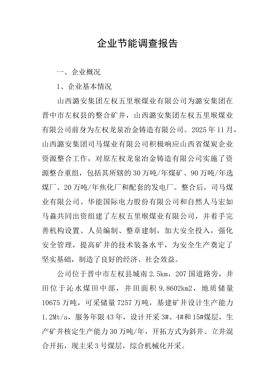 企业节能调查报告_第1页