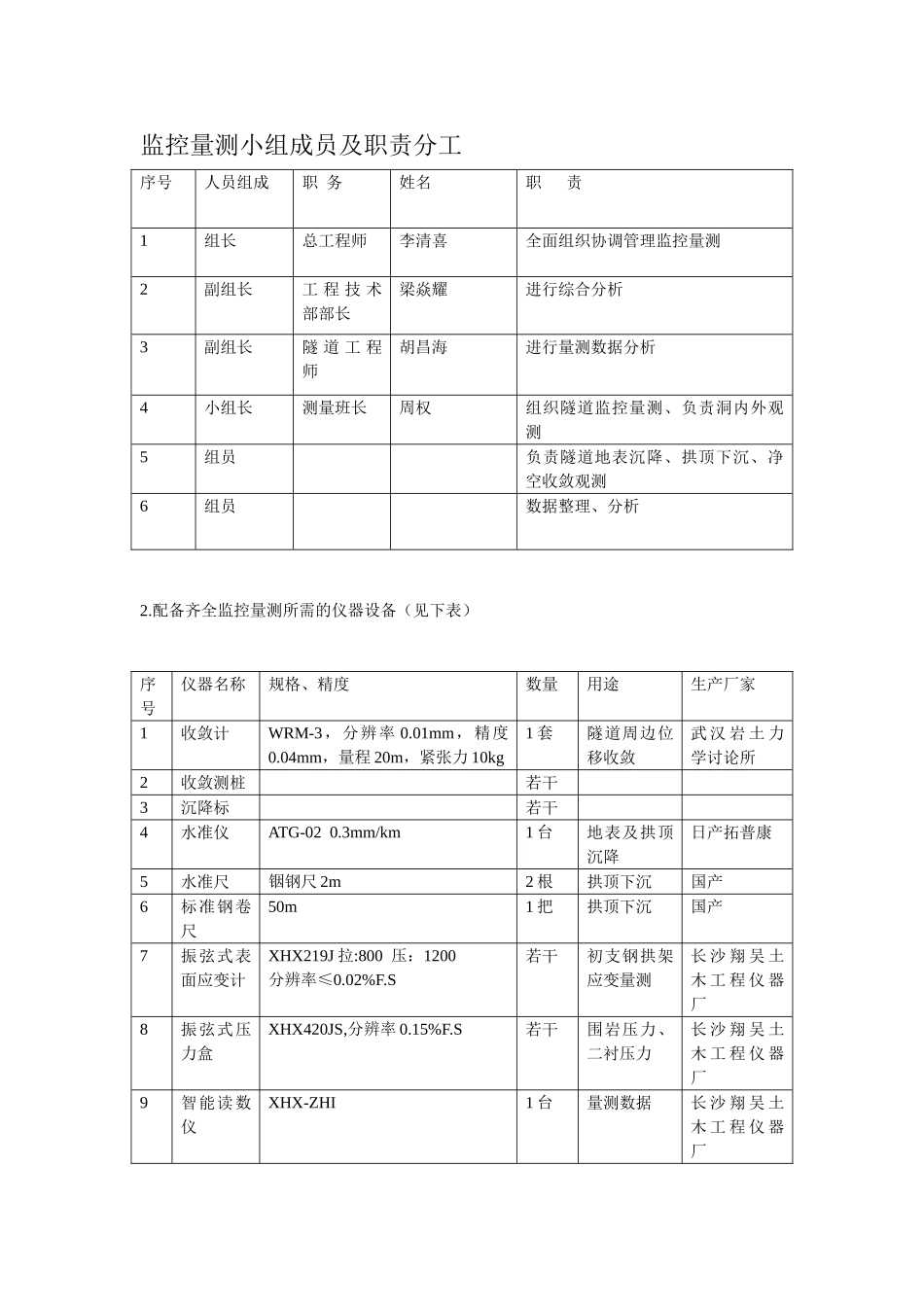 伍家岭隧道监控量测专项方案_第2页