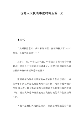 优秀人大代表事迹材料五篇-