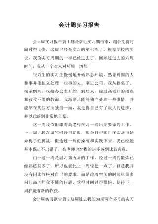 会计周实习报告