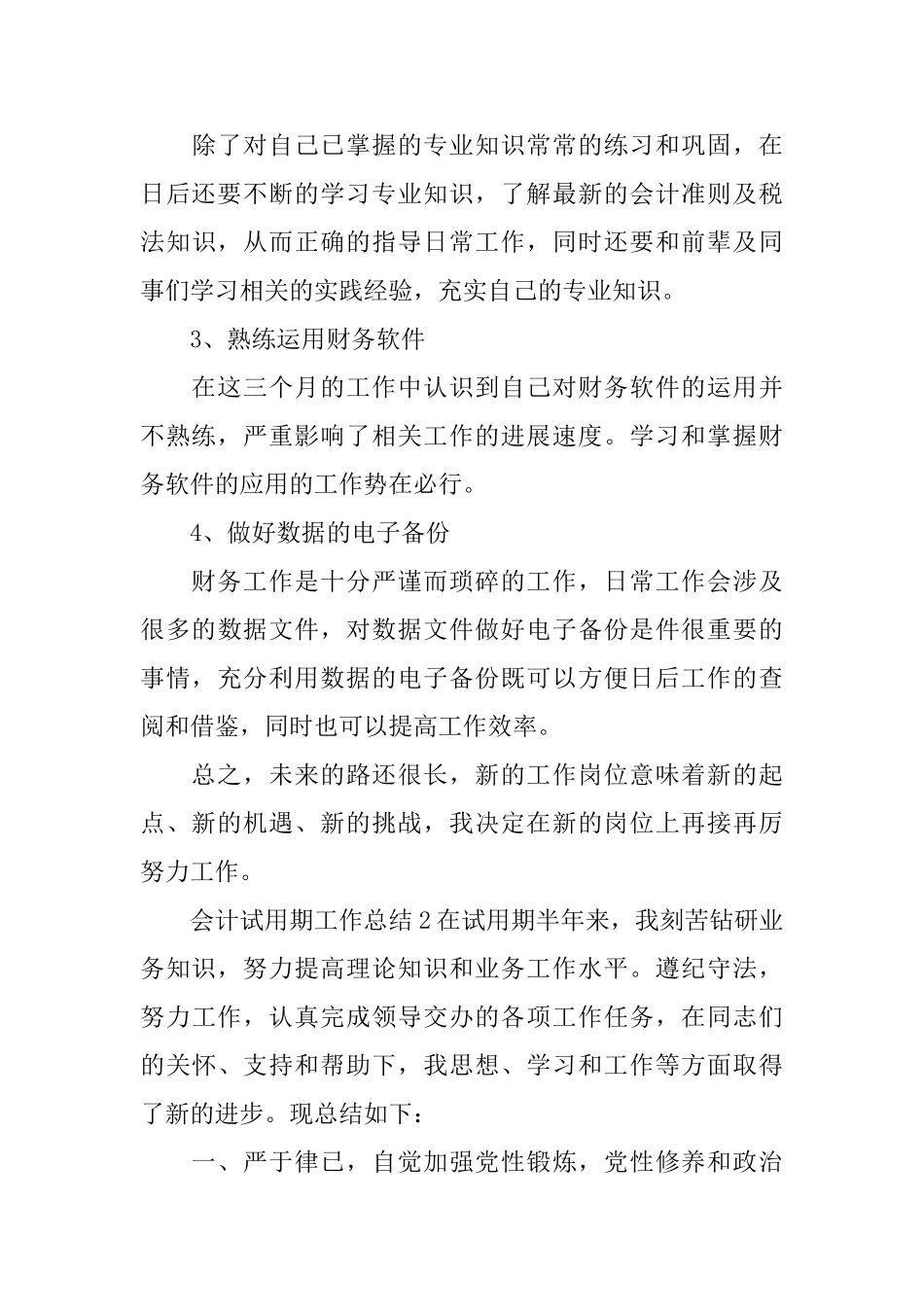 会计试用期工作总结_第3页