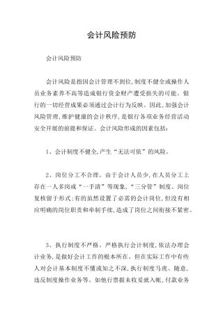 会计风险预防