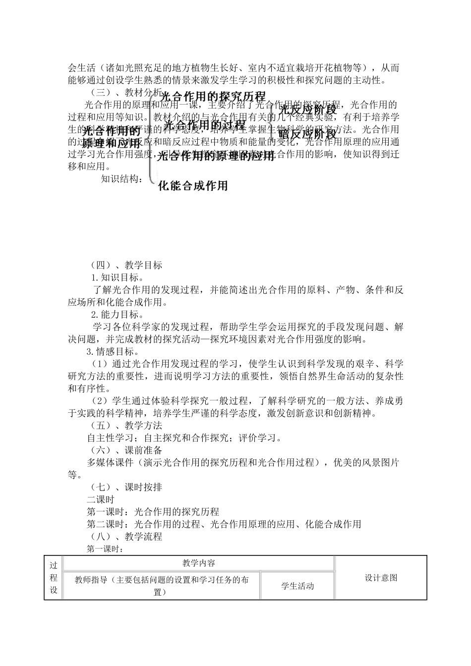 华东地区2009年高中生物教学设计评比资料 《光合作用的原理和应用》（萍乡二中）_第3页