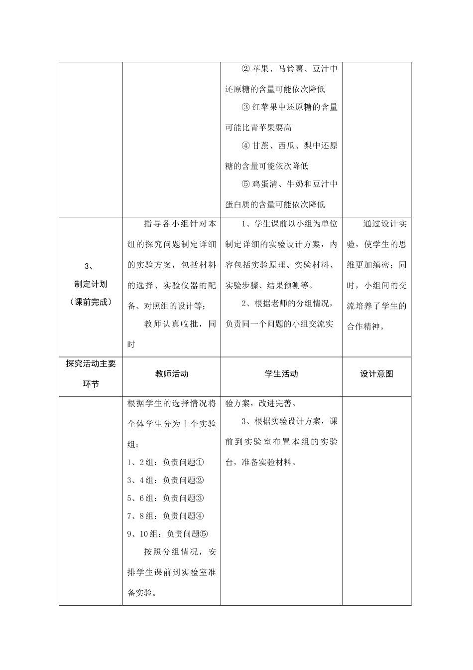 华东地区2009年高中生物教学设计评比资料 检测生物组织中还原性糖、脂肪和蛋白质_第3页