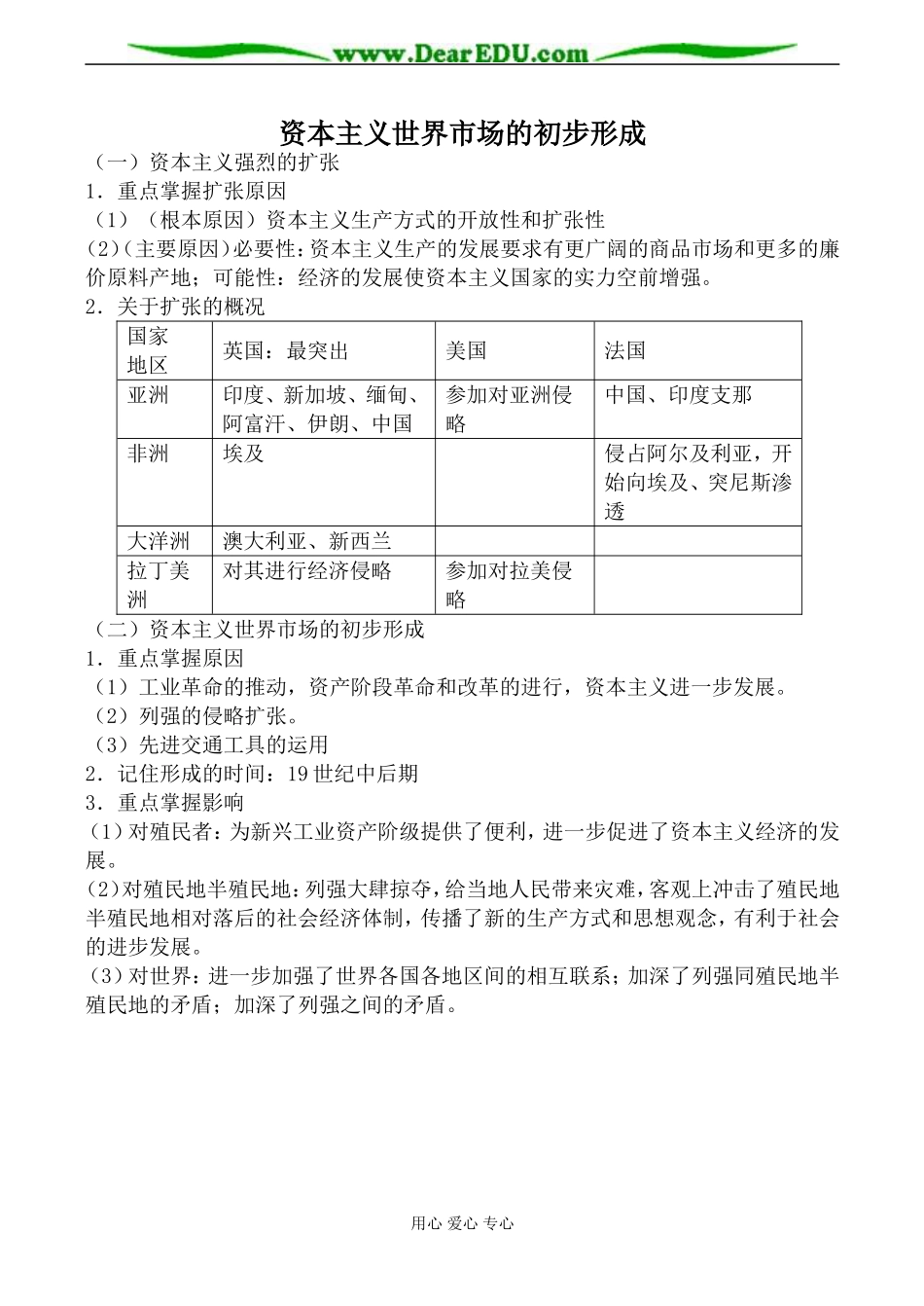 人教版高二历史资本主义世界市场的初步形成教案_第1页