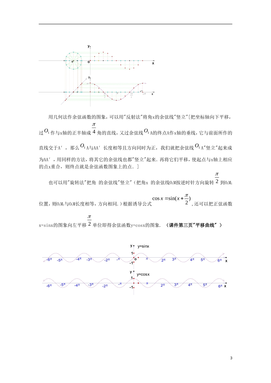 内蒙古赤峰二中高中数学 1.4.1正弦、余弦函数的图象（1）教案 新人教B版必修4_第3页