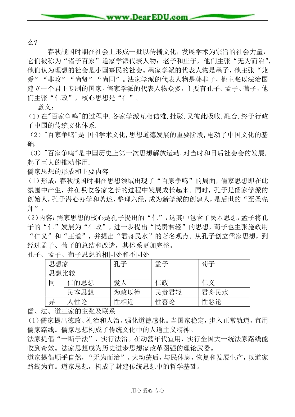 人民版必修3高中历史中国传统文化主流思想的演变教案_第2页