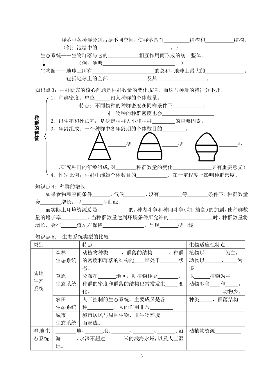 南京师范大学第二附属高级中学2007届高三生物二轮学案生物与环境 新课标 人教版_第3页