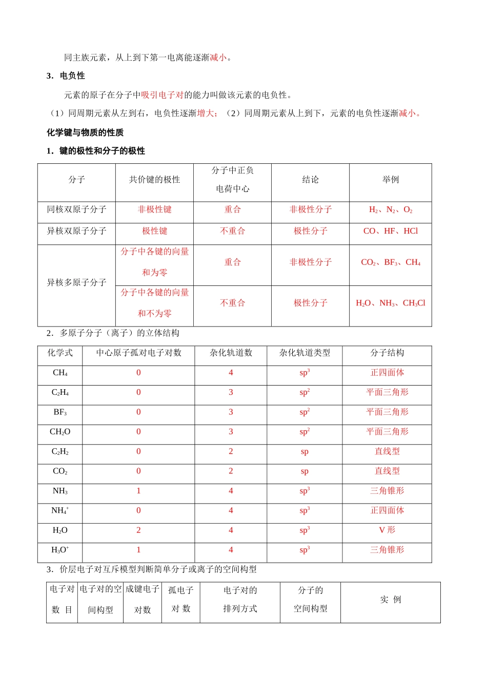南京市2008届高三化学二轮复习专题教学案样稿(物质结构与性质)_第3页