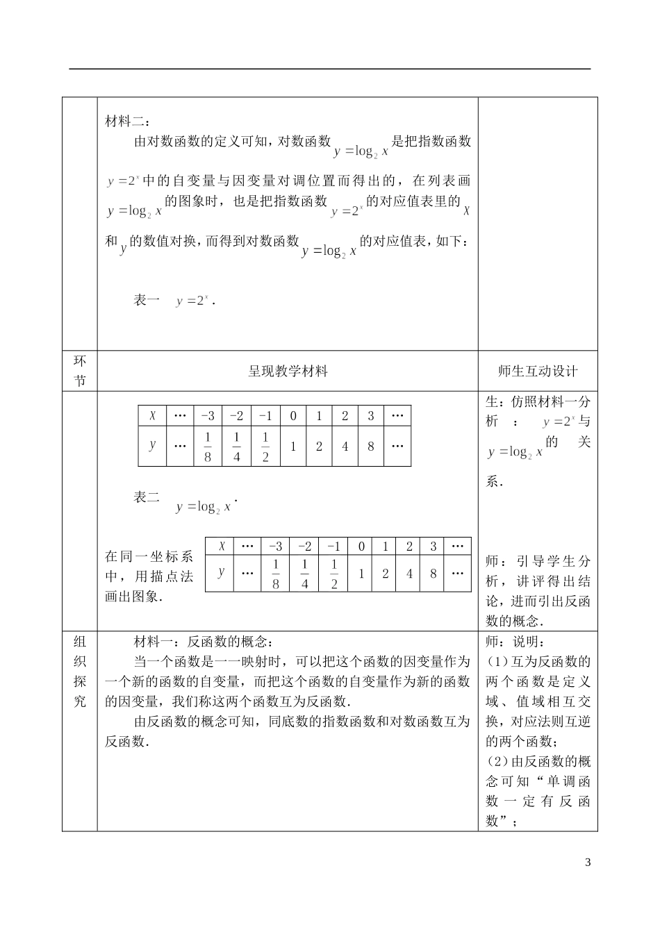 吉林省东北师范大学附属中学2014-2015学年高中数学 1.2.2.2.3对数函数（三）教案 新人教A版必修1_第3页