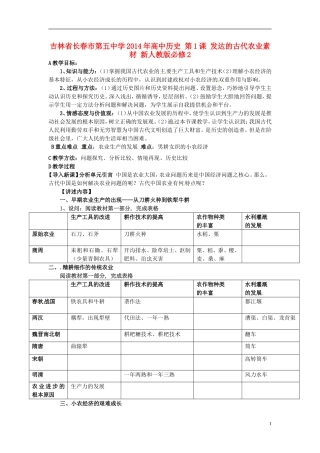 吉林省长春市第五中学2014年高中历史 第1课 发达的古代农业素材 新人教版必修2