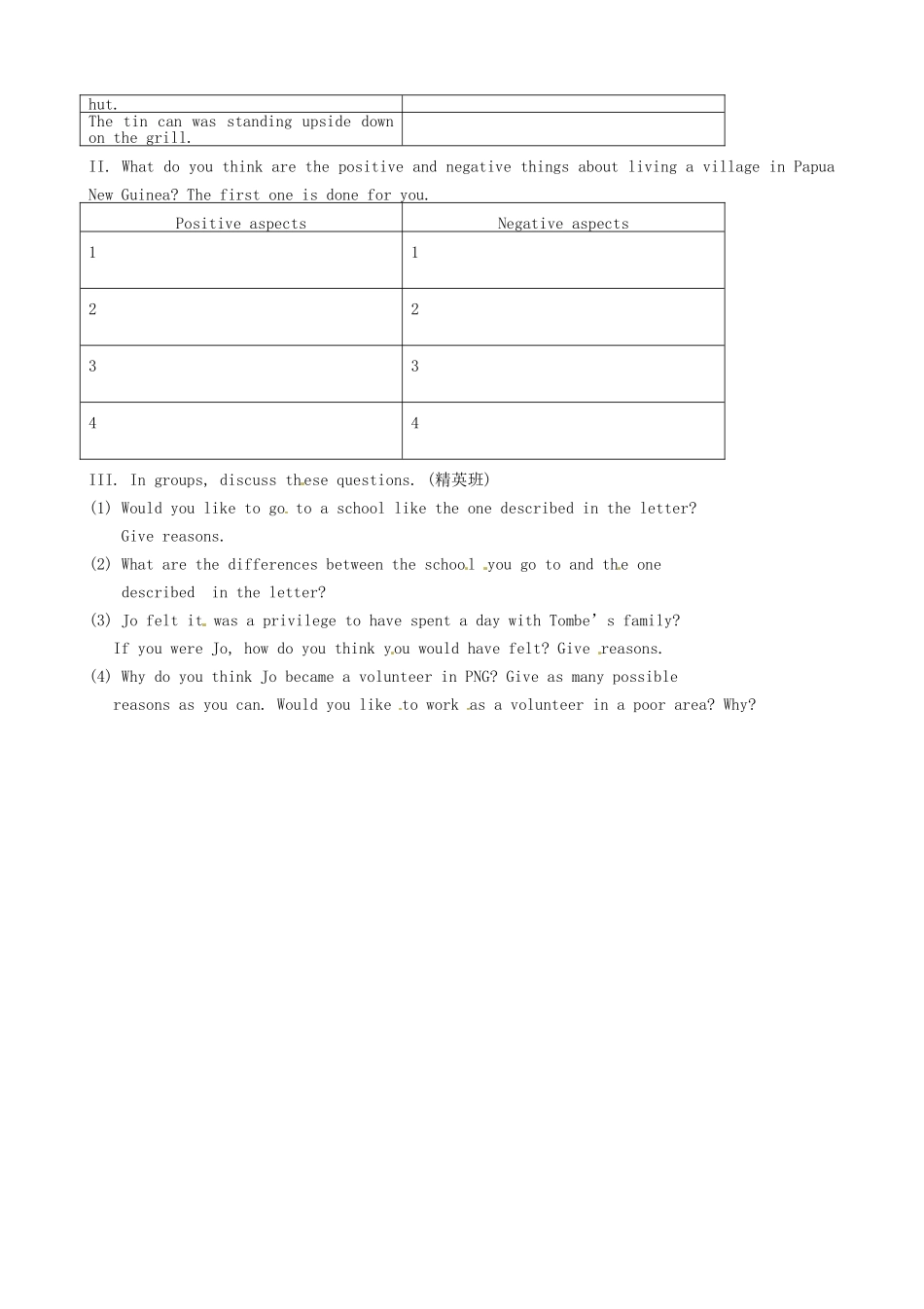 吉林省长春市实验中学高中英语《Unit 4  Period 2》导学案 新人教版选修7_第2页