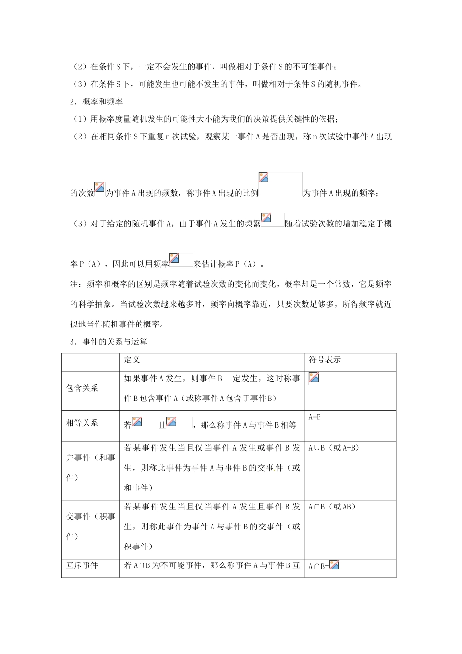 四川省古蔺县中学高三数学 11.2 概率复习学案_第2页