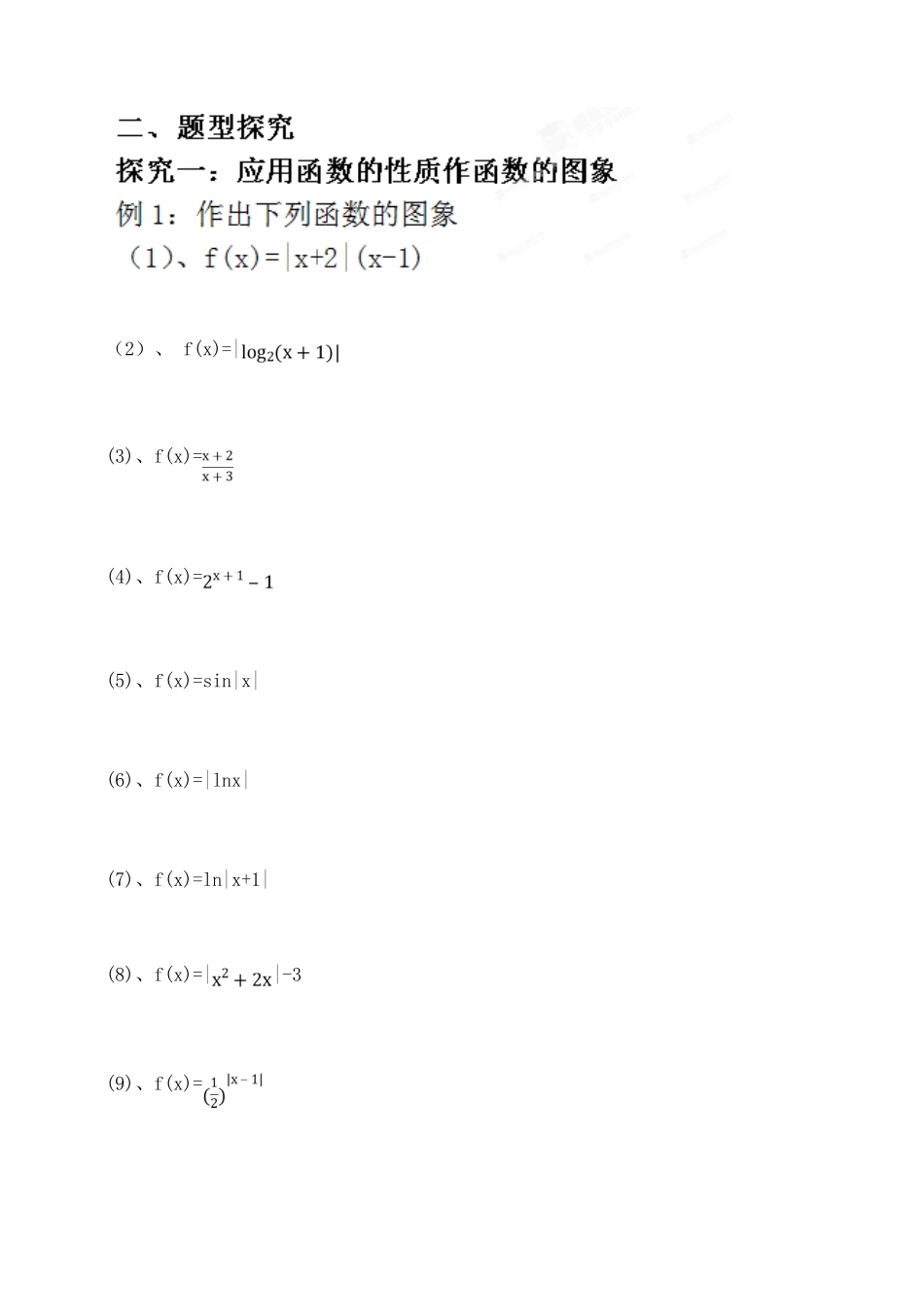 吉林省东北师范大学附属中学2015届高三数学第一轮复习（知识梳理+题型探究+方法提升+课后作业）函数的图象导学案 文_第3页