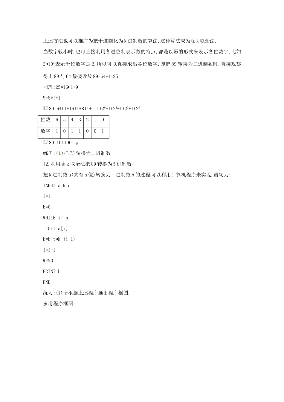 四川省古蔺县中学高中数学 1.3.3算法案例（3）第五课时  进位制教学案 新人教B版必修3_第3页