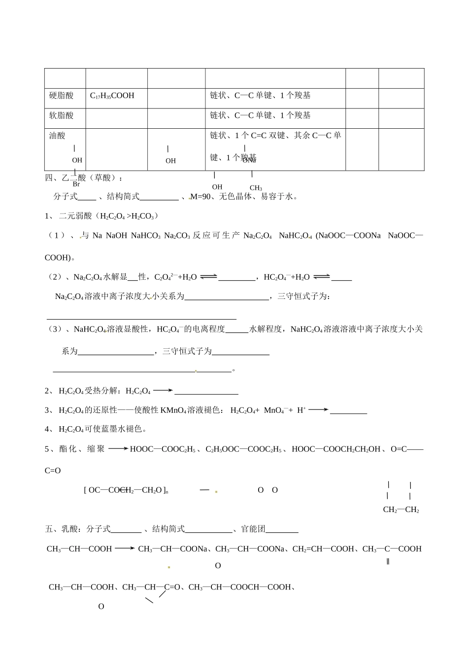 四川省内江市威远县威远中学2014高中化学《羧酸和酯》学案 新人教版选修5_第2页