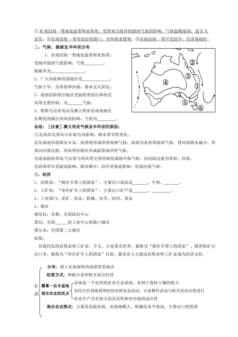 四川省富顺县第三中学高二地理 澳大利亚导学案_第2页