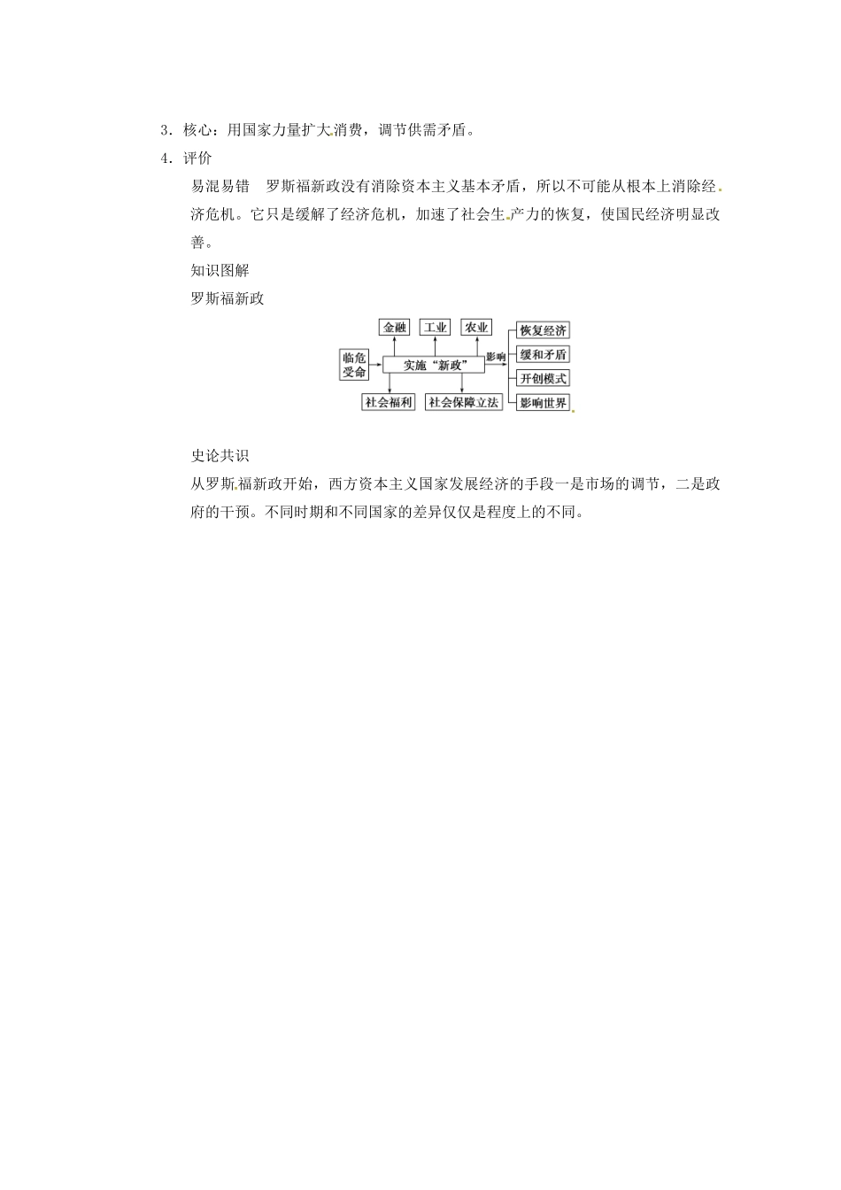 四川省雷波县民族中学2013高三历史一轮复习《第19讲罗斯福新政与当代资本主义1》精品教练一体教学案_第2页