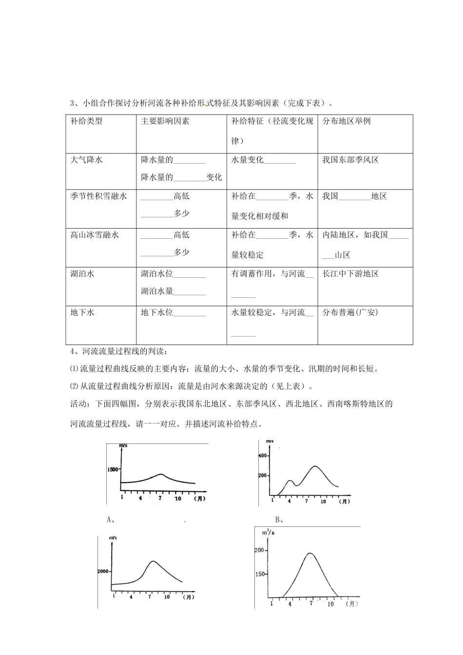 四川省岳池县第一中学2014高中地理 第三章 第一节 自然界的水循环导学案 新人教版必修1_第3页