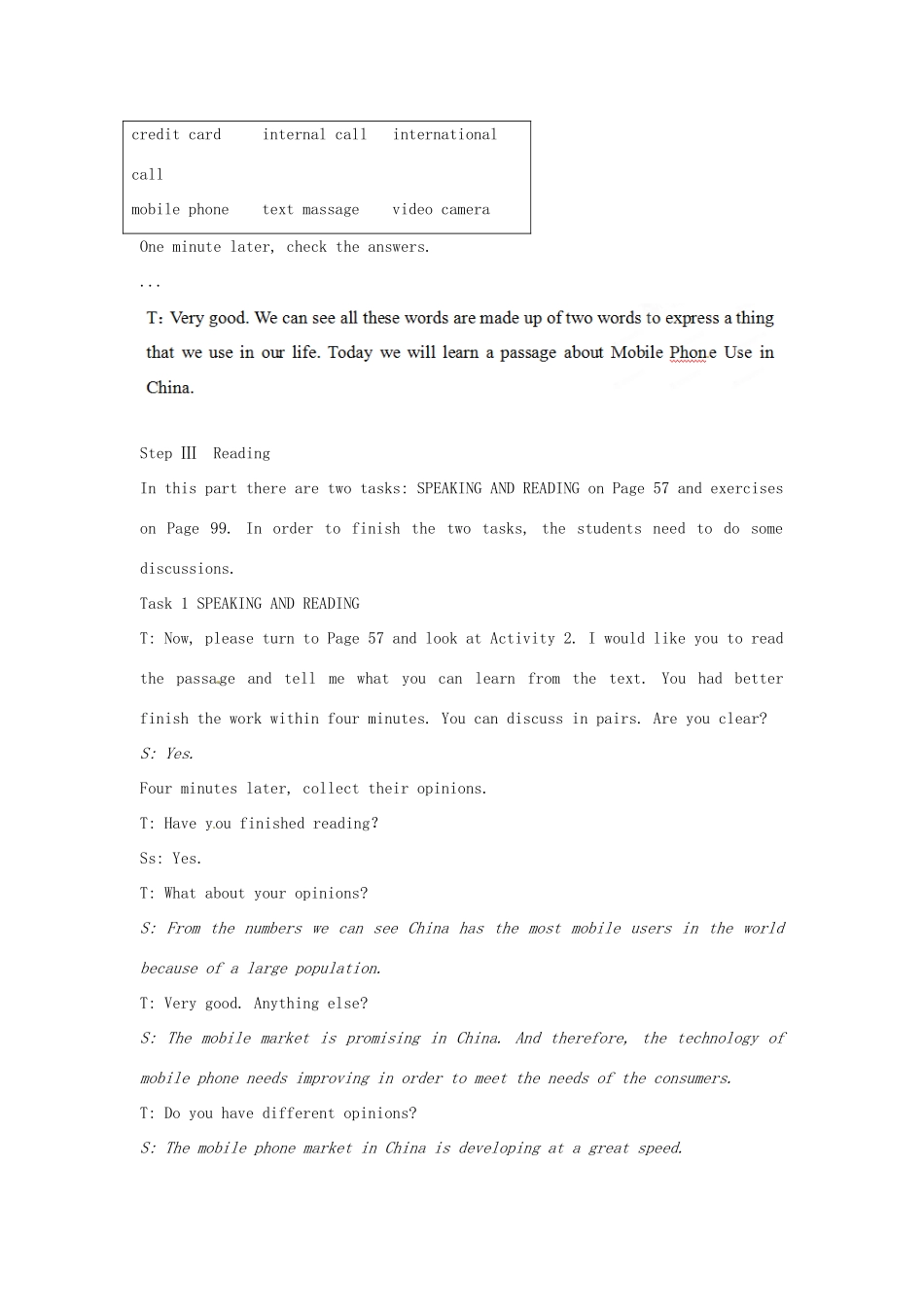 四川省宣汉中学2014高中英语 The Fourth Period  Extensive Reading教案 外研版必修1_第2页