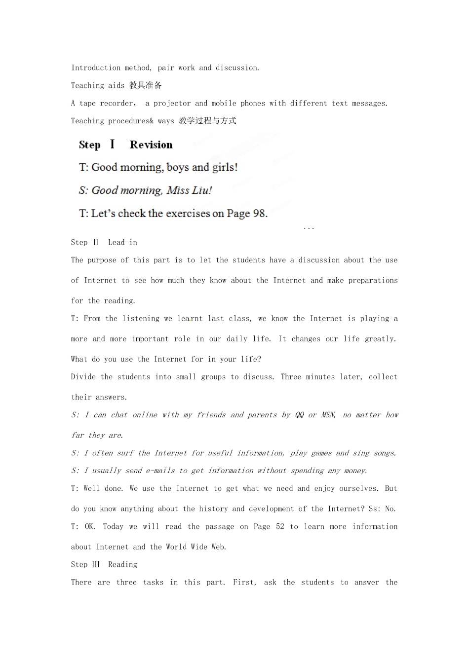 四川省宣汉中学2014高中英语 The Second Period  Reading教案 外研版必修1_第2页