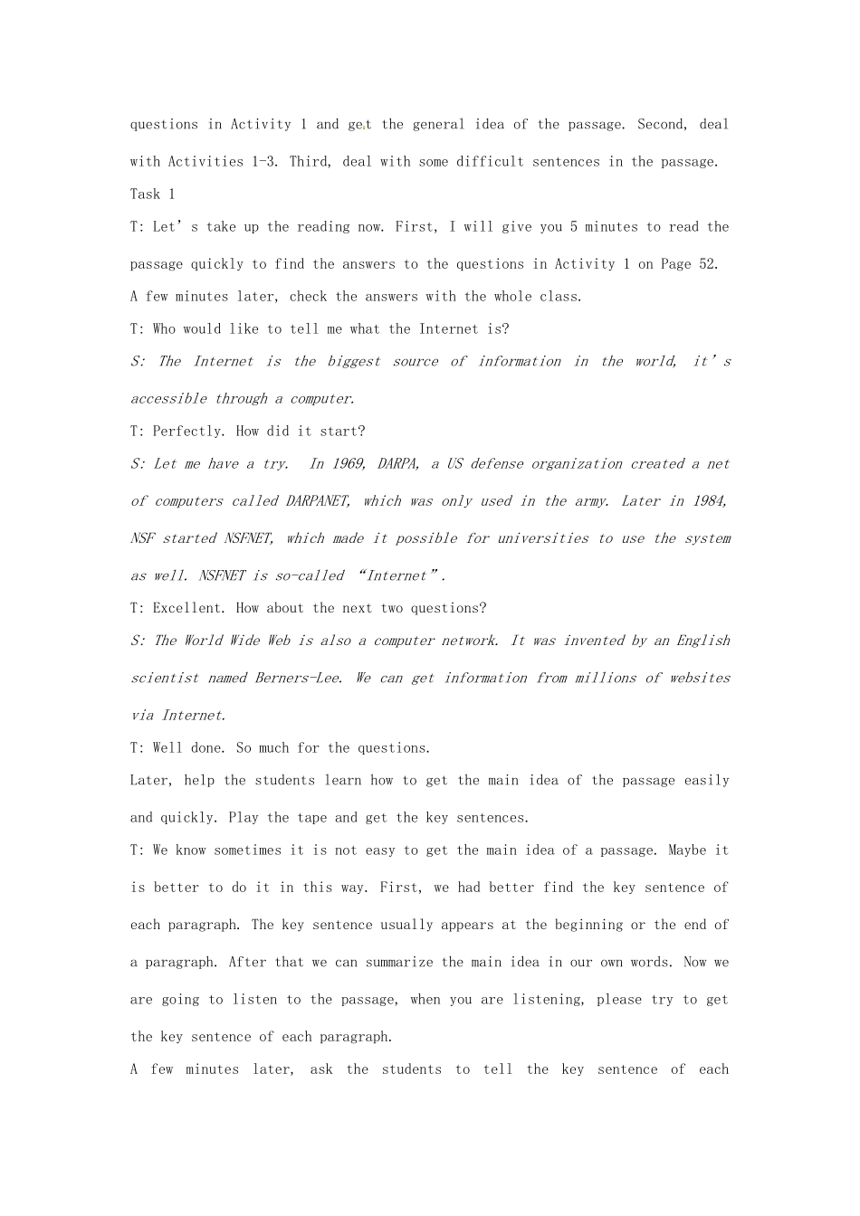 四川省宣汉中学2014高中英语 The Second Period  Reading教案 外研版必修1_第3页