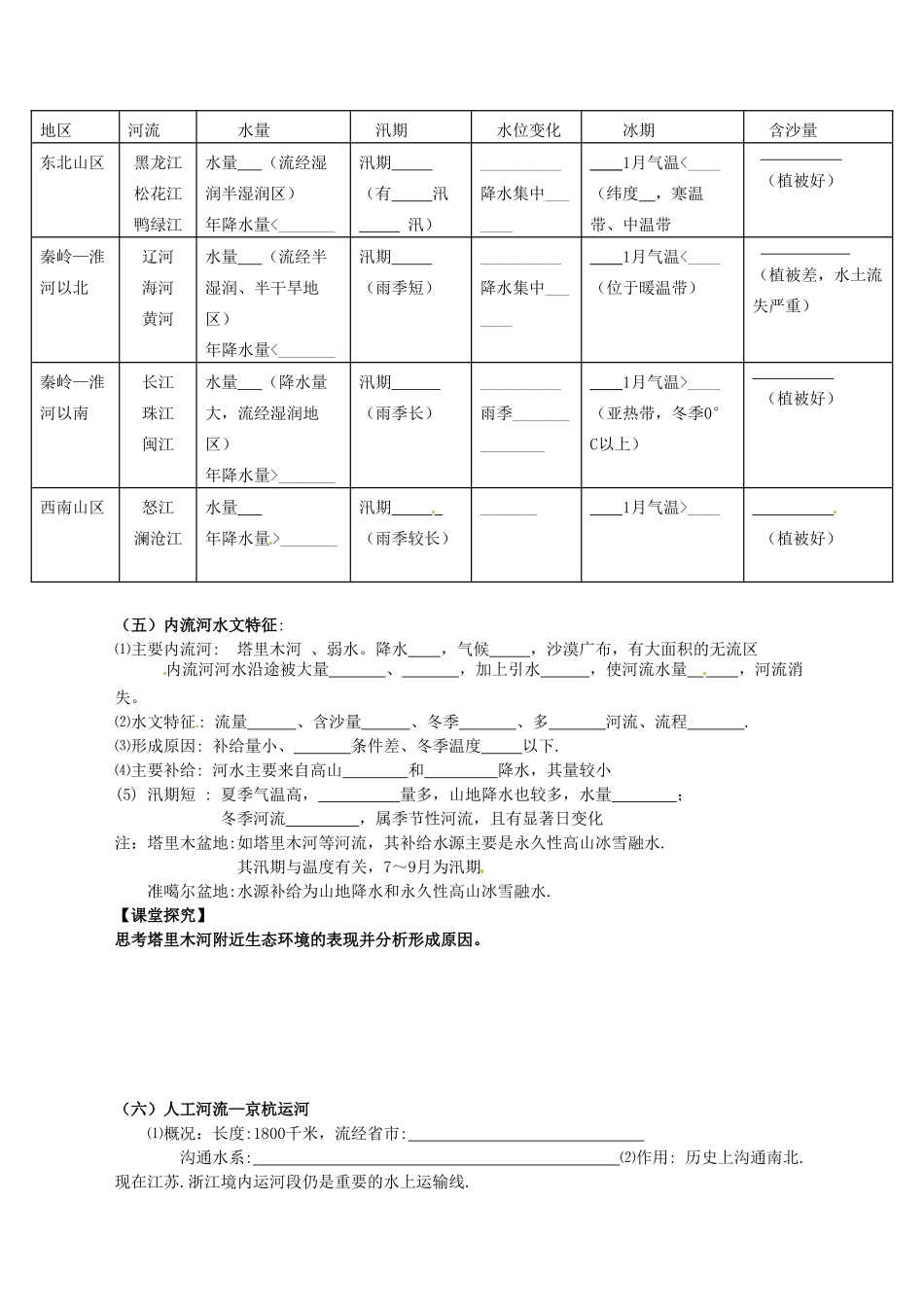 四川省岳池县第一中学2014高中地理 第五节 河流和湖泊导学案 新人教版必修3_第2页