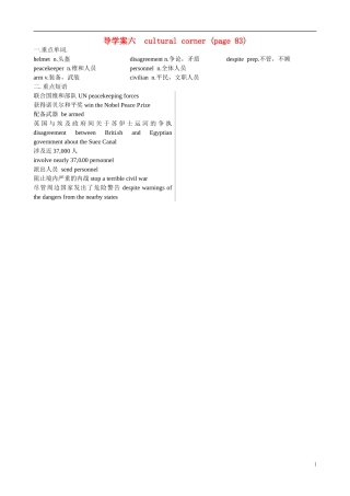 四川省岳池县第一中学高中英语《Module 6 War and Peace 第6课时》学案 外研版选修6