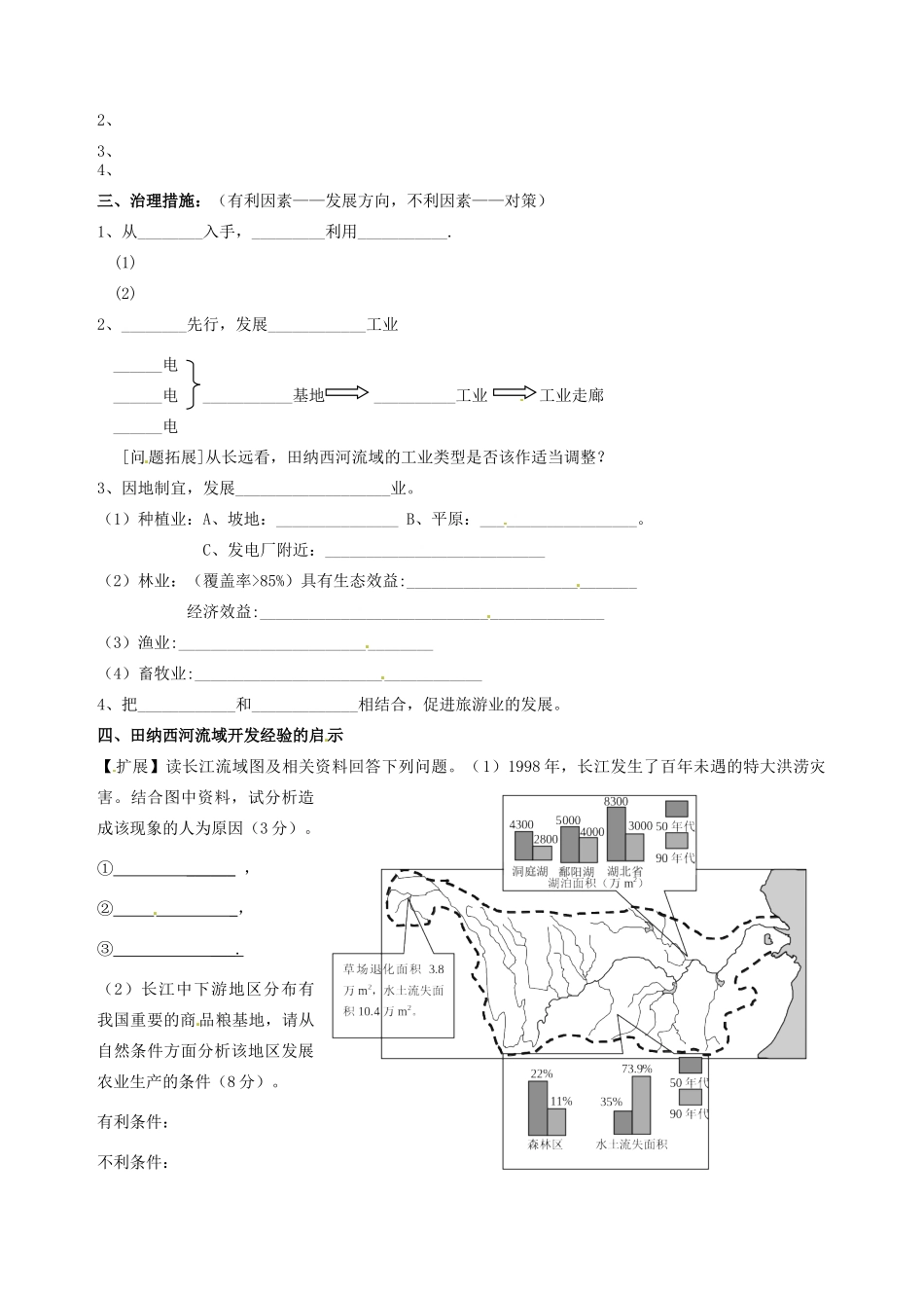 天津市宝坻区大白庄高级中学2013-2014学年高中地理 2.2 美国田纳西河流域的治理学案 新人教版必修3_第2页