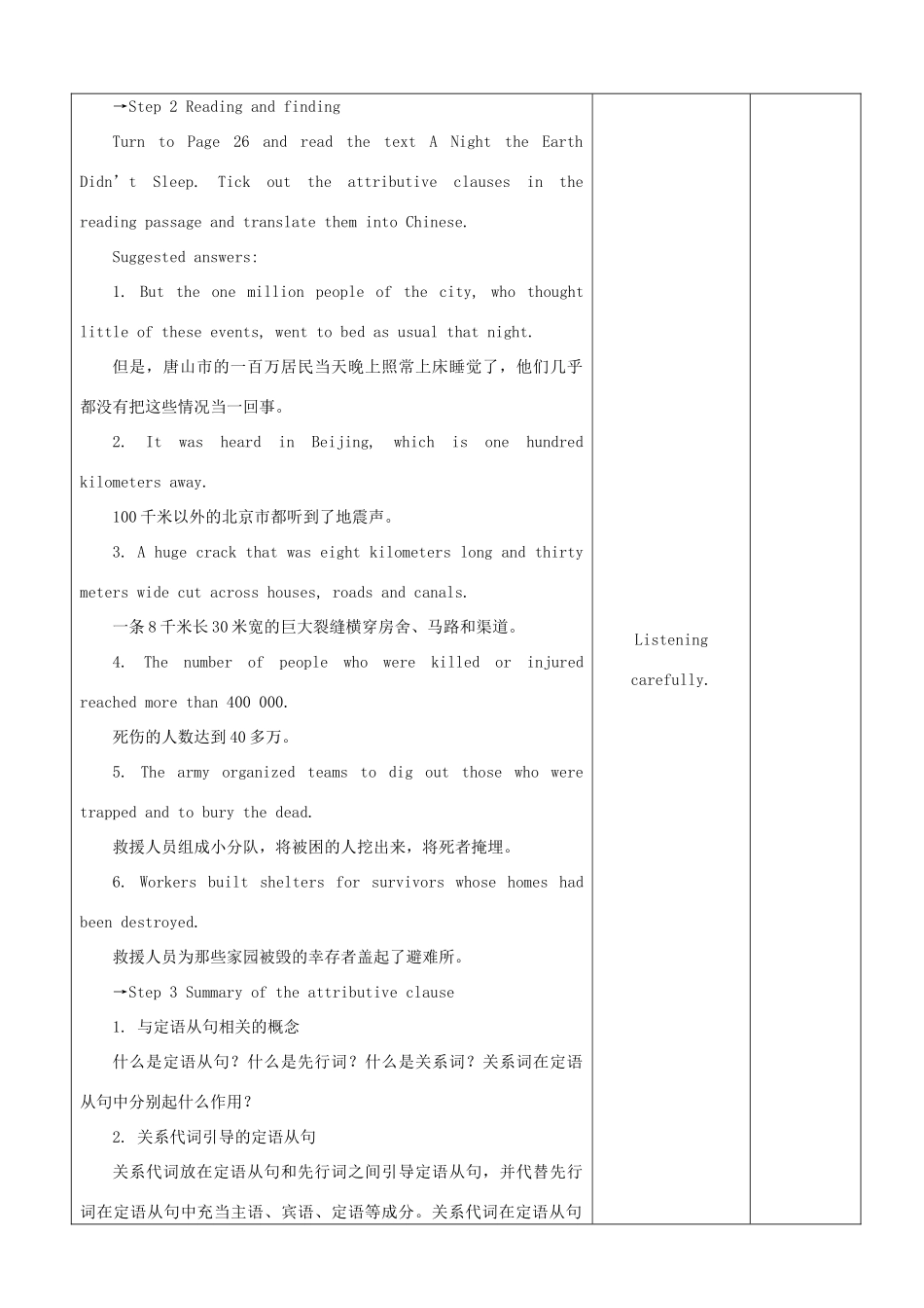 山东省2012高中英语 Unit4 Earthquakes六教案 新人教版必修1_第2页