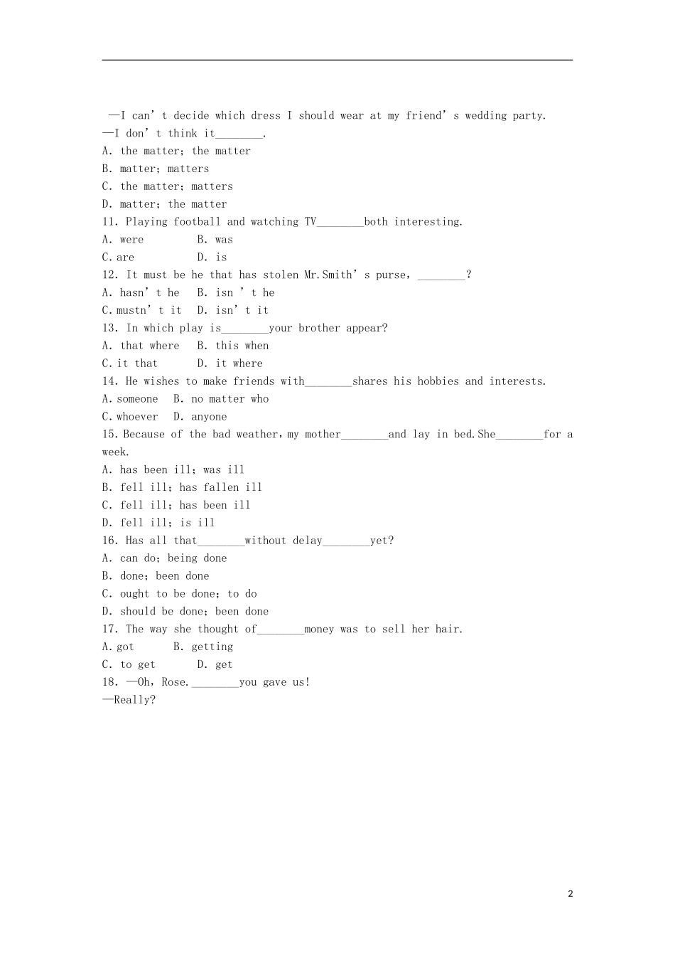 四川省岳池县第一中学高一英语 Book 3 Module 4 Sandstorms in Asia Period6过关测试 外研版_第2页