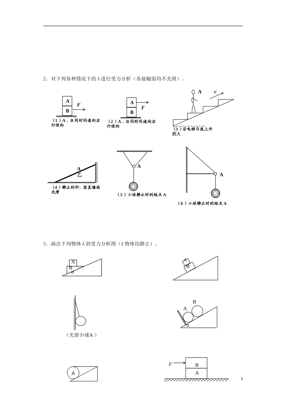 四川省木里县中学高中物理 专题 受力分析学案 教科版必修1_第3页