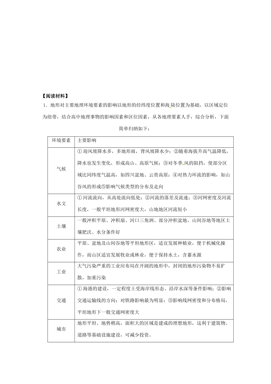 四川省攀枝花市第十二中学高二地理《中国的地形》导学案 新人教版_第3页