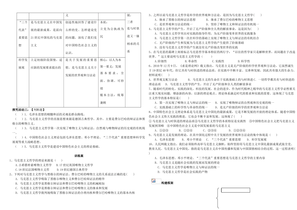 天津市渤海石油第一中学高中政治 3.2哲学史上的伟大变革学案 新人教版必修4_第2页