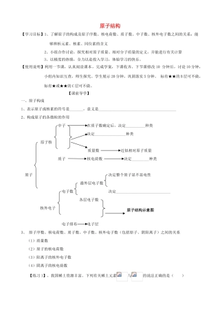 山东2012届高三化学一轮 19原子结构学案