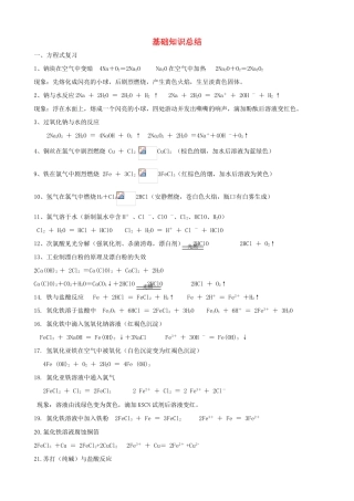 山东2012届高三化学一轮 42基础知识总结学案