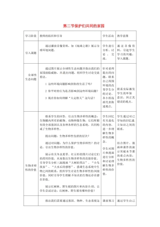 山东省2015年高中生物 第6章 第2节 保护们共同的家园新课教学过程2 新人教版必修3