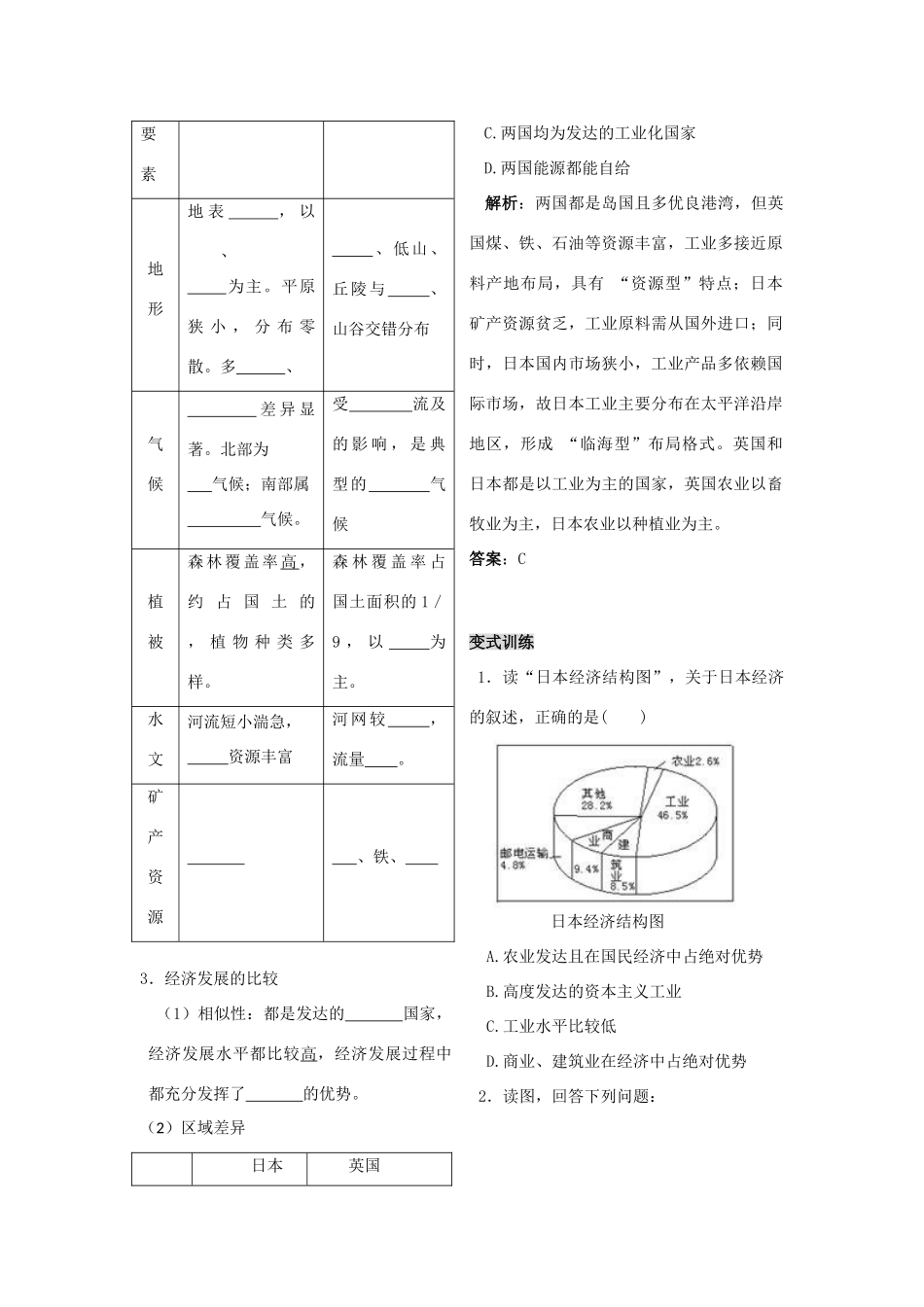 天津市汉沽区第六中学高中地理《11自然环境和人类活动的区域差异》学案 中图版必修3_第2页