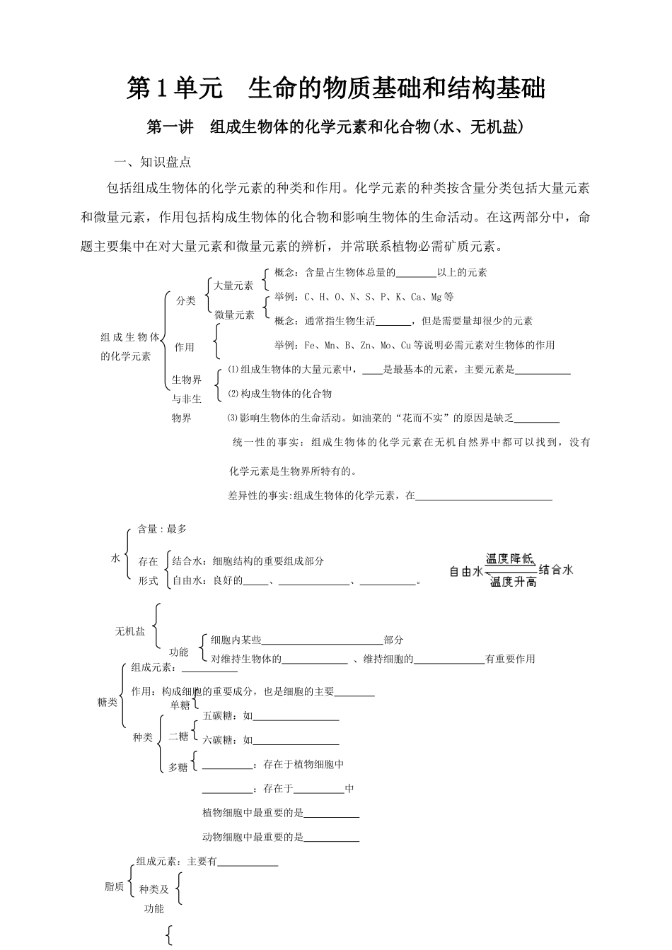 四川省岳池一中2008级生物第一轮复习教案细胞单元_第1页