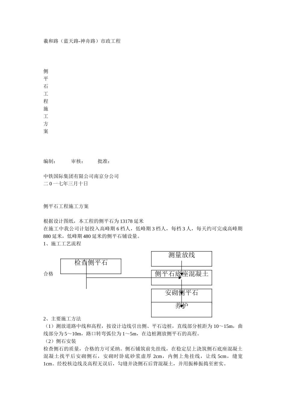 侧平石工程施工方案_第1页