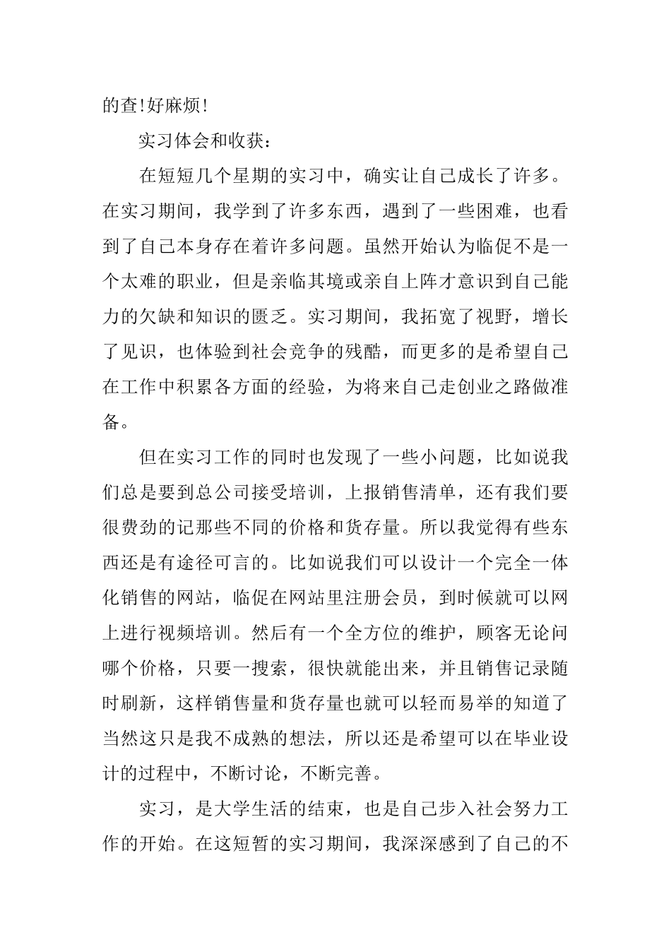 促销员实习报告_第2页