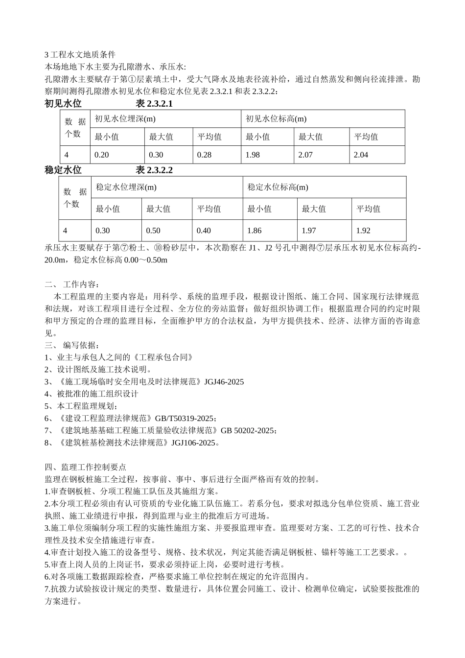 修订版拉森钢板桩支护工程监理细则精选版_第3页