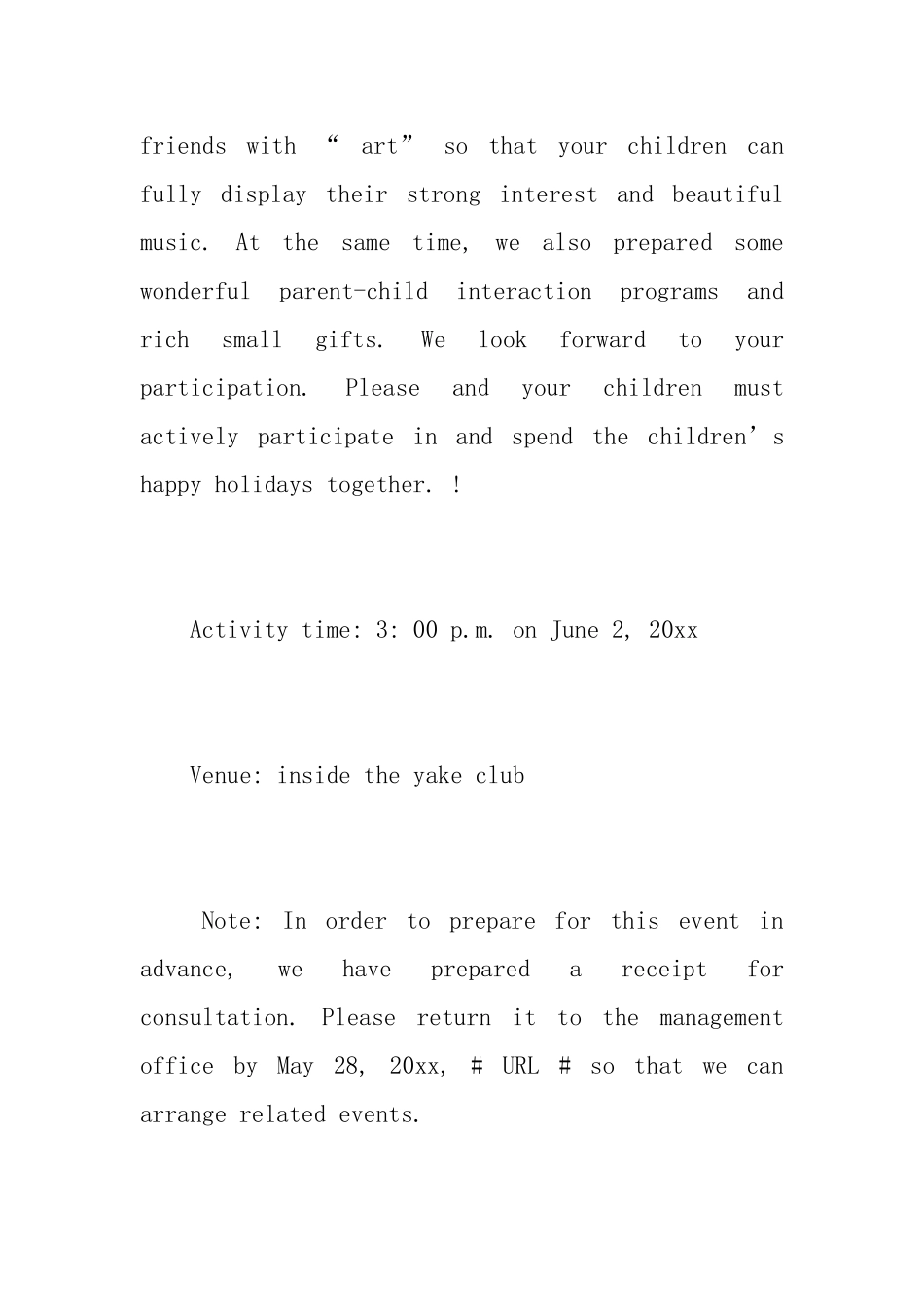 儿童英语邀请函范文_第2页