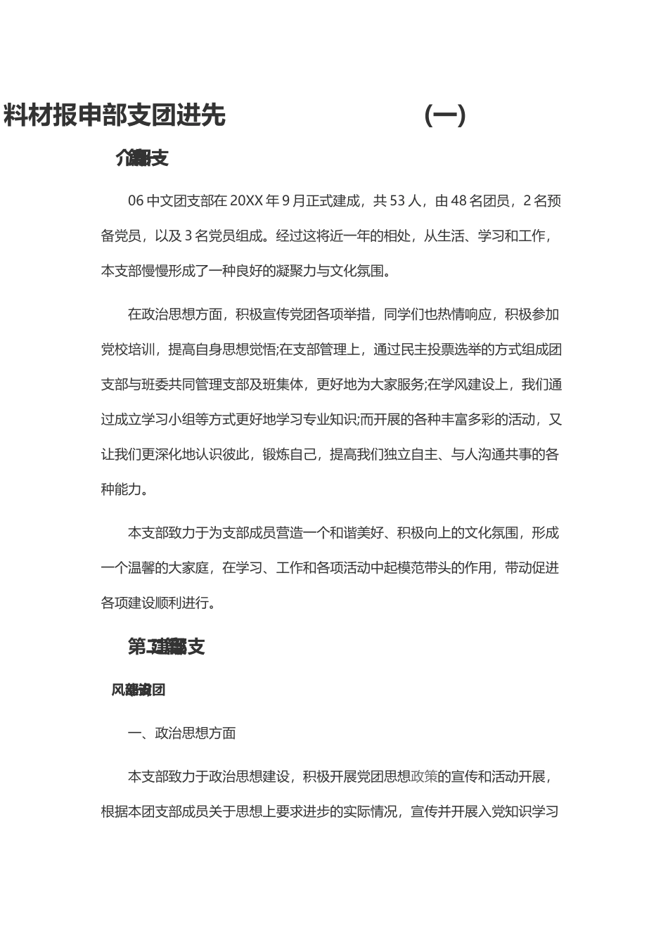 先进团支部申报材料Word模板-_第2页