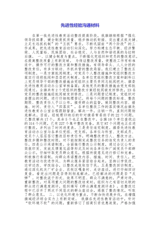先进性经验交流材料