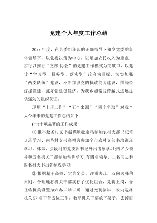 党建个人年度工作总结