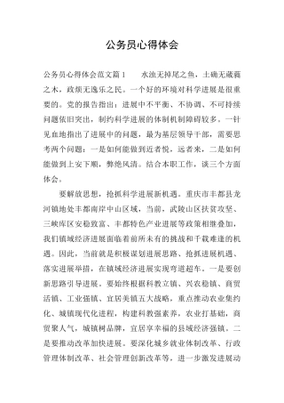 公务员心得体会