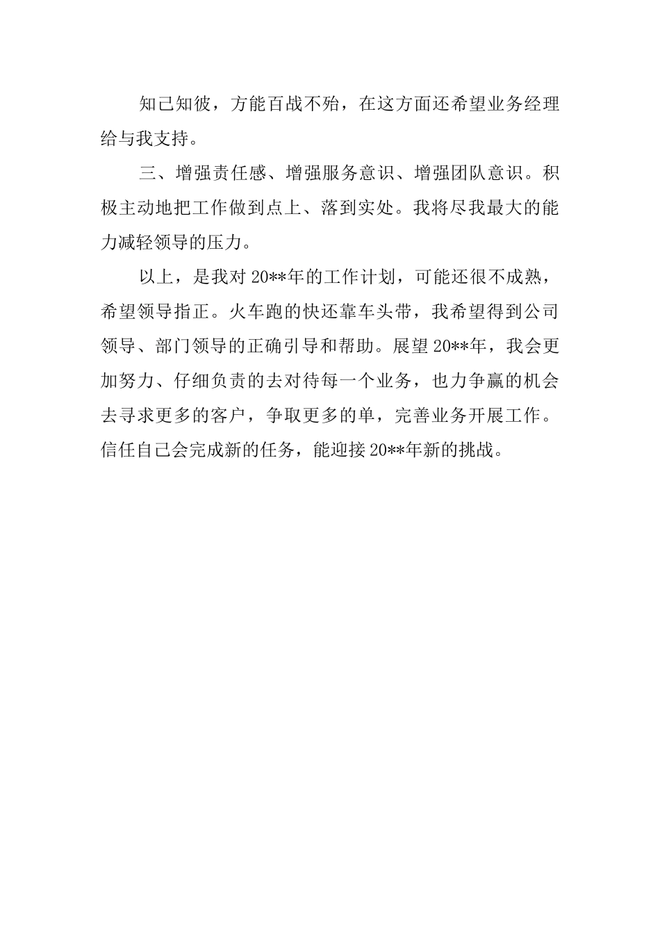 公司业务员新年工作计划_第3页